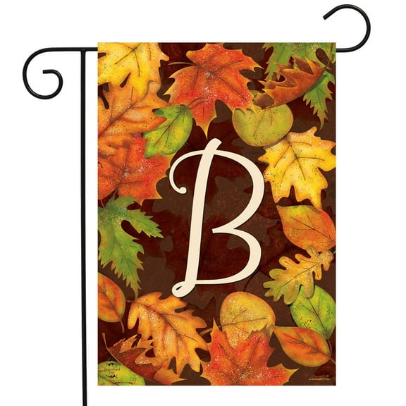 Briarwood Lane Fall Leaves Monogram Letter B Garden Flag