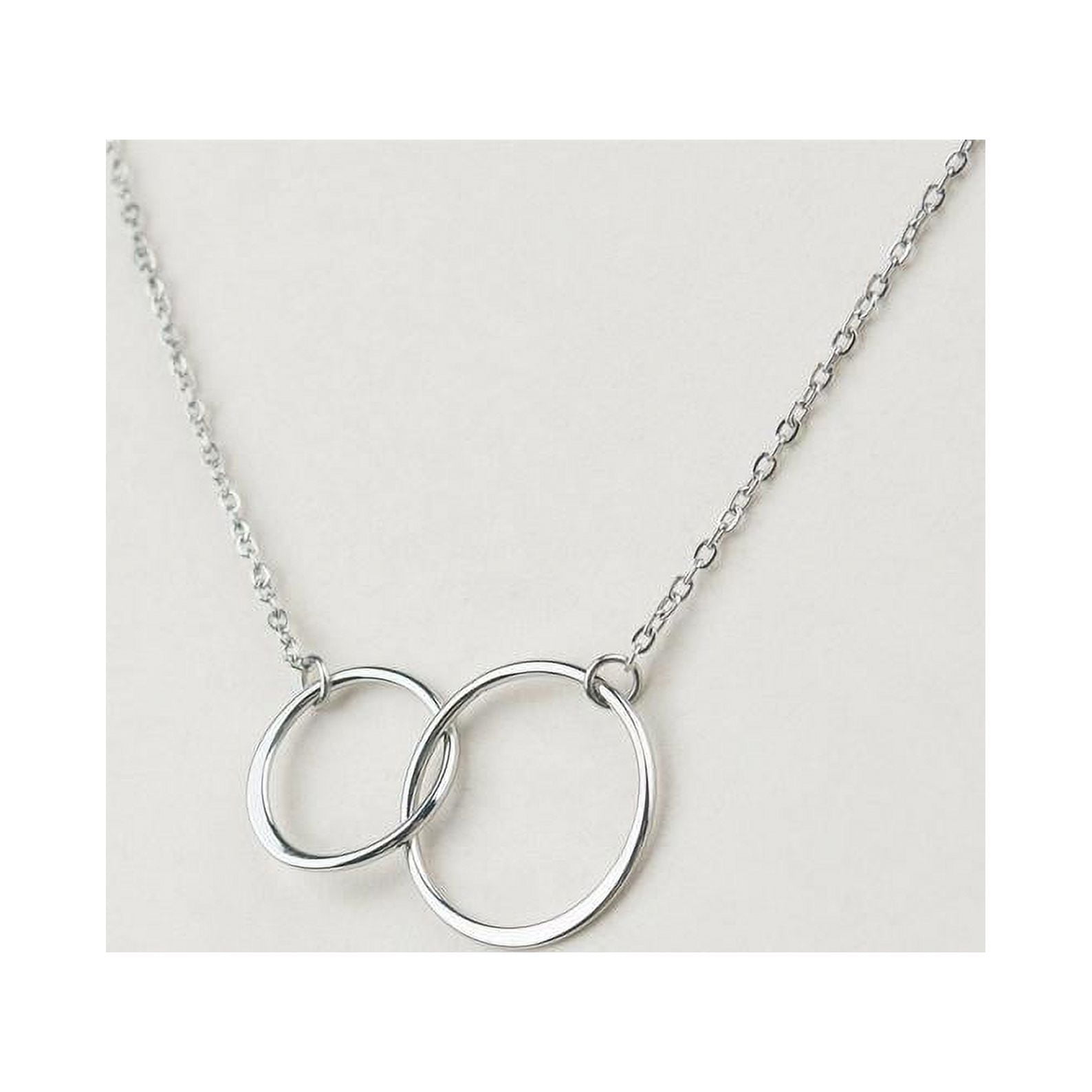 Double Circle Necklace Silver | Susi Cala Jewelry