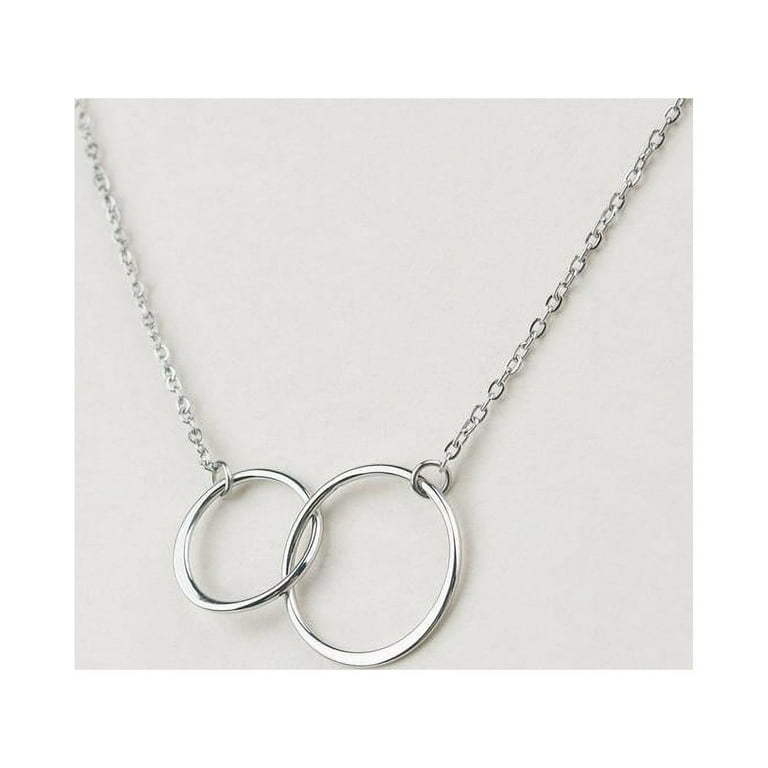 Mother daughter double circle necklace outlet