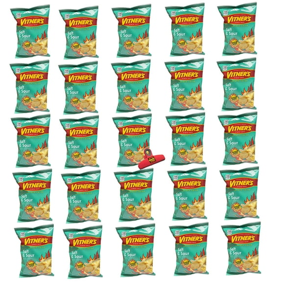 Vitner's Sizzlin' Hot Salt & Sour Potato Chips 25 Pack 1oz Bags