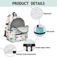 thumbnail image 4 of Multicolor Dog Paw Print White Pattern Cute School Backpack with Padded Back and Adjustable Shoulder Straps 13.4"x11"x4.7", 4 of 5