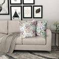 thumbnail image 6 of Floral Throw Pillow Covers 18x18 Inch Set of 2, Flowers Pillow Cushion Cases, Cotton Cushion Covers Floral Pattern Floral on White Both Sides Printing Invisible Zipper Home Sofa Decor, 6 of 6
