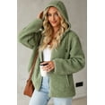 thumbnail image 5 of SHEWIN Womens Sherpa Jackets Fuzzy Hooded Zip Up Coats Casual Solid Long Sleeve Fleece Shacket Jacket Outerwear with Pockets, 5 of 8
