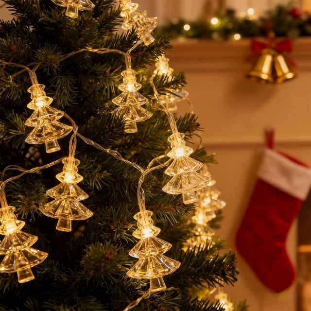 Pvc String Lights Christmas Tree LED String Lights 787.4" Yellow Plug In Indoor Outdoor Holiday Decor 1Pcs JASKFLY
