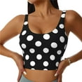 thumbnail image 2 of Picia Black and White Polka Dot Sports Bra for Women,Padded Strappy Sports Bras Medium Support Yoga Bra with Removable Cups,Running Yoga Bra-XX-Large, 2 of 9