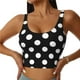 thumbnail image 1 of Fotbe Black and White Polka Dot Sujetador Deportivo Largo sin Aros para Mujer con Almohadillas y Soporte Medio, Transpirable y Absorbente, Camiseta Tipo Chaleco o Tank Top-Small, 1 of 8