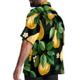 thumbnail image 3 of pear Men's Short Sleeve Spread Collar Button Down Beach Print Casual Shirts, 3 of 6