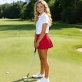 thumbnail image 4 of Hurxie Girls Tennis Skirt with Pockets Athletic Skort Inner Shorts for Golf Running Sports Red,12-13Years, 4 of 7