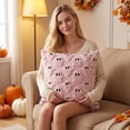 thumbnail image 5 of Halloween Ghost Pillow Covers 16x16 inch 1pc,Pink Tufted Fuzzy Cozy Knit Cute Spooky Pattern Soft Plush Accent Throw Pillow Cases,Sofa Cushion Cover Festive Decor for Couch Chair Bed, 5 of 5