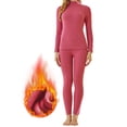 thumbnail image 2 of Tweang Thermal Pajamas for Women Womens Long Johns Thermal Sets Womens Thermal Underwear Sets Underwear Set Long Sleeve Women Thermal Underwear Set Hot Pink L-4XL, 2 of 5