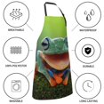 thumbnail image 5 of Pofeuu Tree Frog Print Waterproof Apron with Pockets Adjustable Cooking Aprons Kitchen Bib for Baking Household Cleaning, 5 of 8