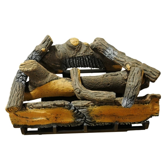 Cedar Ridge Hearth 24” Decorative Realistic Fireplace Ceramic Wood Log Set - Model CRHD24T-D