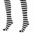 thumbnail image 2 of HDE Bas Cuisses à Rayures pour Femmes Grande Taille, Rayures Noires et Blanches, 2 of 7