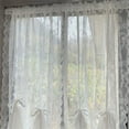 thumbnail image 4 of White Tulle Sheer Door Curtain Florals Embroidered French Lace Curtain Pulling Curtain for Home Living Room Bedroom, 4 of 8