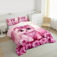 thumbnail image 3 of jejeloiu Cute Cat Kitten Queen Comforter Set,Pet Animal Bedding Sets,Romantic Flower Floral Bedding Comforter Set For Girls,Microfiber Bedroom Decor Reversible,3-Piece, 3 of 8