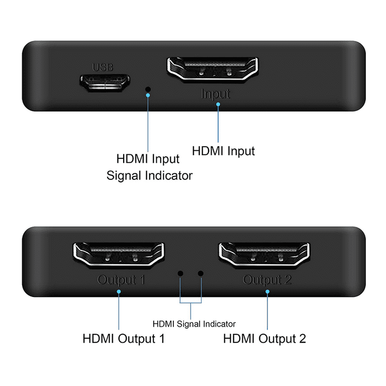 HDMI Splitter 4K@60Hz, avedio Links HDMI Splitter 1 in 2 Out, HDMI Splitter for Dual Monitors Only Duplicate/Mirror Screens, Support HDMI2.0b, HDCP2.2