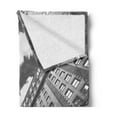 thumbnail image 2 of Black and White Soft Flannel Fleece Blanket, Urban Design Skyscrapers in Manhattan and the Cloudy Sky Digital Print, Cozy Plush for Indoor and Outdoor Use, 50" x 70", Black and White, by Ambesonne, 2 of 5