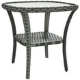 thumbnail image 1 of Outsunny Rattan Coffee Table Outdoor with Storage Shelf, Mix Grey, 1 of 10