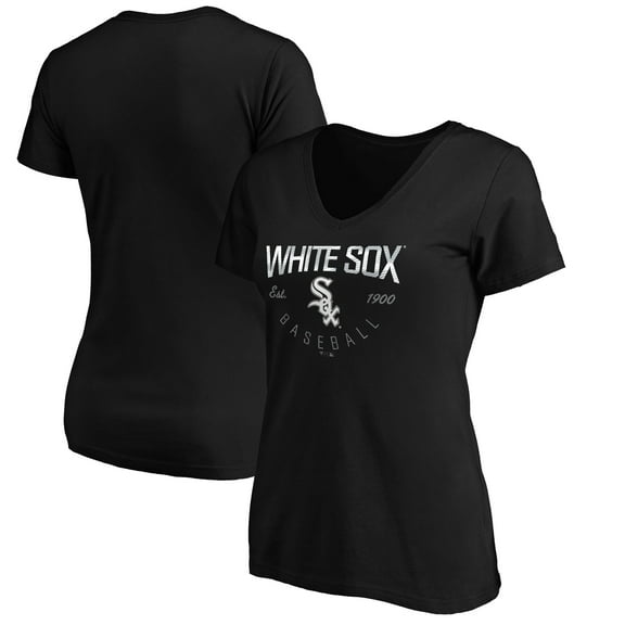 Women's Black Chicago White Sox Core Live For It V-Neck T-Shirt