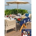 thumbnail image 4 of Outdoor Tablecloth with Umbrella Hole and Zipper, Blue Snowman Christmas Rectangle Table Cloth 52x70 Inch Waterproof Tablecloth, Xmas Snowflake Botanical Picnic Table Cover for Patio Camping, 4 of 7