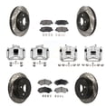 thumbnail image 1 of Transit Auto Front Rear Disc Brake Coated Caliper Drilled Slotted Rotors and Ceramic Pads Kit (10Pc) for Car Jeep Wrangler KCD-100310T, 1 of 11