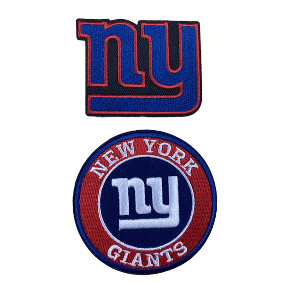 New York Giants Embroidered Iron-on Patch Set of 2