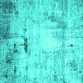 thumbnail image 1 of Ahgly Company Indoor Square Oriental Turquoise Blue Industrial Area Rugs, 3' Square, 1 of 4