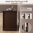 thumbnail image 6 of PLAMLE End Table for Living Room with 3 Drawers Storage Retro End Table Table with Charging Station Wooden Nightstand side End Table for Bedroom, 6 of 7
