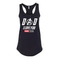 thumbnail image 2 of Wild Bobby, Dad I Love You 3000 Endgame Superhero Gift Idea, Father's Day, Women Racerback Tank Top, Black, Small, 2 of 4