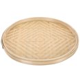thumbnail image 3 of Kudiqi Woven Round Basket Tray Flat Shallow Bamboo Bread Storage Picnic Wall Art 35cm, 3 of 4