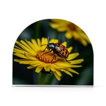 Ladybug Daisies Flowers Napkin Holder for Table Clear Napkin Stand Paper Holder Acrylic Organizer Dispenser Napkins for Dinner Kitchen Restaurant Room