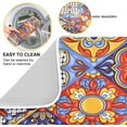 thumbnail image 2 of FREEAMG Microfiber Dish Drying Mat, Mexican Ceramic Tile Pattern Drying Mat for Kitchen counter,16"x 18", Easy Clean Drainboard Mat, Non-Slip Dish Drainer Pad for Kitchen Counter, 2 of 7
