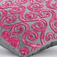thumbnail image 2 of The HomeCentric Pillow Covers Pink Pillow Cover Beaded Fuchsia Pink Scroll Pillow Cover Pack of 2 18x18 inch (45x45 cm) Throw Pillow Cover Silk Pillow Cover Couch Art Deco - Pink Sugar Scroll, 2 of 3