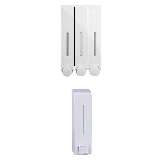 Dispensadores manuales de jabón líquido de pared para baños, restaurantes y aseos. Blanco 4 piezas