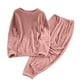 thumbnail image 2 of Conjunto de pijama de terciopelo grueso y cálido para mujer, de color liso y holgado, con pantalones de poliéster para invierno., 2 of 6