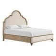 thumbnail image 2 of Lyla King Bed-Scalloped Ivory Upholstery-Rustic Oak Solid Wood, 2 of 8