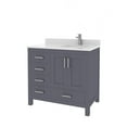 thumbnail image 3 of Ayna Decors Rooh 36 Inch Charcoal Grey Bathroom Vanity Cabinet Only, Brushed Nickel Hardware, AVR36CG0002R, 3 of 10