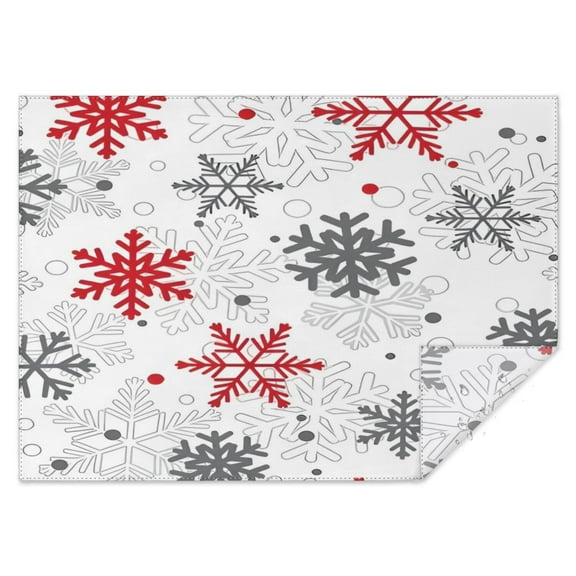 White Christmas Snowflake Pattern Rectangle Tablecloth 60"x84",Waterproof Polyester Rectangle Table Cloth, Wipeable Spillproof Polyester Tablecloth for Dining, Camping, Indoor and Outdoor