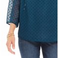 thumbnail image 3 of STYLE & COMPANY Womens Teal Floral 3/4 Sleeve V Neck Wear To Work Top XL, 3 of 4