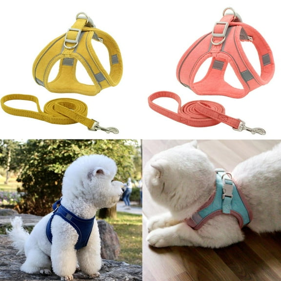 SPRING PARK Dogs Safety Reflective Adjustable Dog Harness Puppy Pet Vest Leads Set Small Medium