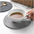 thumbnail image 4 of 3-Pcs Trivet Pot Holder,Cotton Thread Weave Hot Pot Holders,Cotton Braided Hot Pads, Hot Mats, Stylish Coasters, Table Mats for Cooking and Baking Diameter 7 inches (Grey), 4 of 5