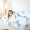 thumbnail image 3 of Erosebridal Blue Bow Tie Twin Comforter Sets 3-Piece for Kids Girls,Dreamy Princess Bowknot Bedding Set for Teens Women,Luxury Bedroom Decor, 3 of 6