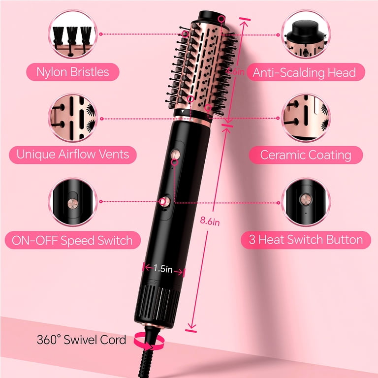NICEBAY Hot Air Brush, Hair Dryer Brush High Speed Motor, Blow