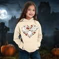 thumbnail image 2 of Byoo Toddler Girl's Graphic Hoodie Long Sleeve Hoodies Halloween Daily Hooded Sweatshirt for Kids,Light Yellow, 2 of 4