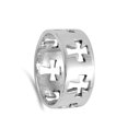 thumbnail image 4 of Cutout Cross Eternity Wide Christian Ring .925 Sterling Silver Band Jewelry Female Male Size 6, 4 of 4