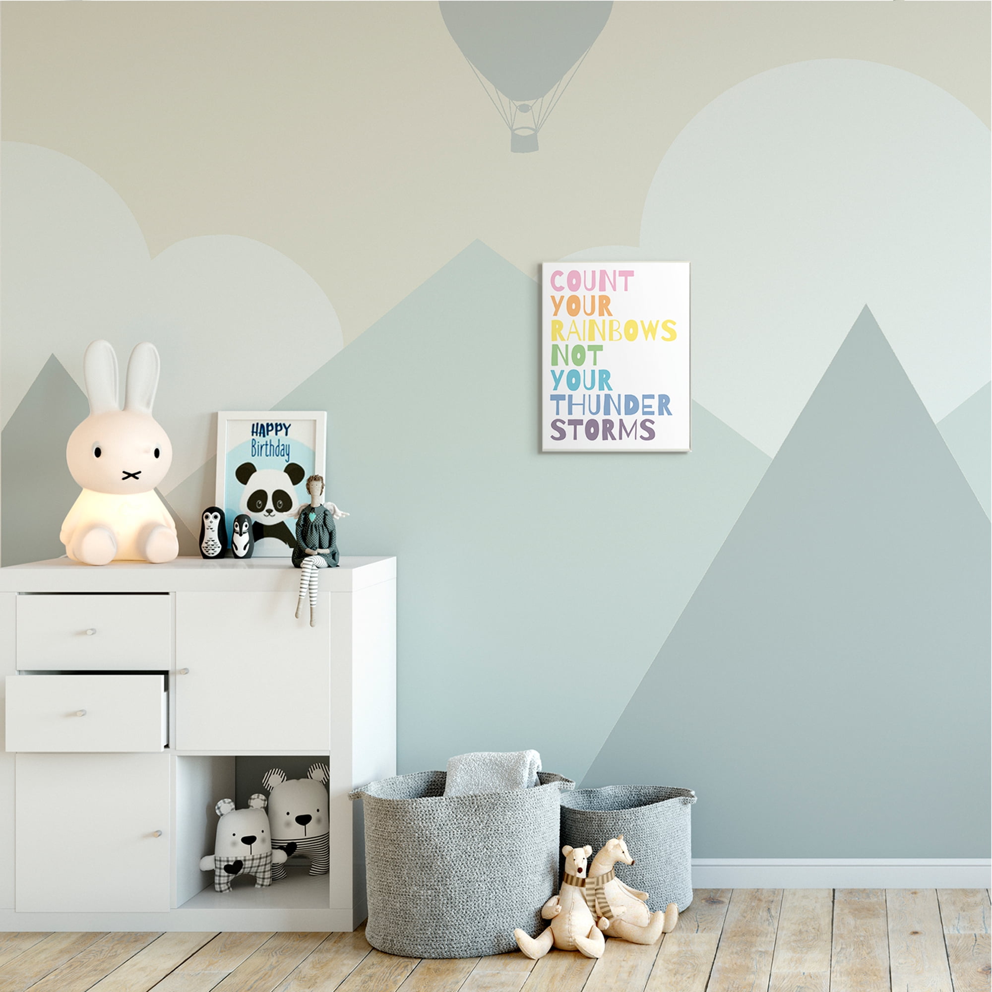 Stupell Industries Count Rainbows Not Thunder Storms Phrase Rainbow Text Wall Plaque, 10 x 15, Design by Wild Apple Portfolio