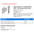 thumbnail image 2 of Wheel Stud Set 20 - Compatible with 2008 - 2016 Mercedes-Benz GL550 2009 2010 2011 2012 2013 2014 2015, 2 of 2