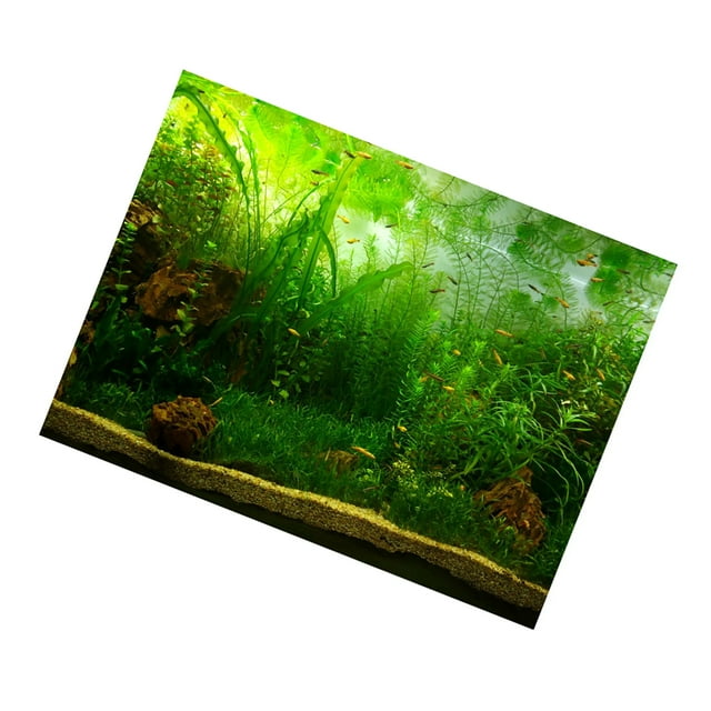 Fish Tank Background, Aquarium Background Terrarium Decor Water Grass Style Aquarium Poster PVC Adhesive Decor Paper Cling Decals Sticker for Aquarium Fish Tank Decoration