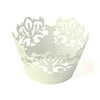 Weddingstar Classic Damask Filigree Paper Cupcake Wrappers (12) Ivory Shimmer