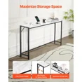 thumbnail image 5 of Marble Console Table, Modern Narrow Long Entryway Table with Built-in Power Outlet, Hallway Sofa Table, 5 of 6